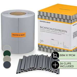 Blumfeldt Stínící pásy na zahradní plot, PVC, 450 g/m², 50 × 19 cm, spony obraz