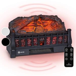 Klarstein Kamini FXL 2G, elektrický krb, krbová vložka, 1800 W, 3D LED iluze plamene, bílý obraz