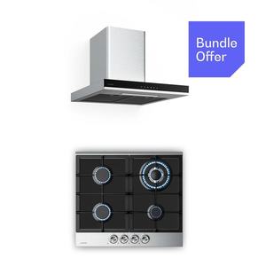 Klarstein Verosteel plynová varná deska + Verosteel komínová digestoř | nerezavějící ocel | 60 cm obraz