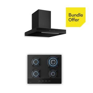 Klarstein Velaire plynová varná deska + Velaire komínová digestoř | Minimalistická & elegantní | 60 cm obraz