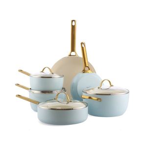 GreenPan Sada nádobí s nepřilnavým keramickým povrchem, Padova Reserve, 10 ks, světle modrá CC008485-001 obraz