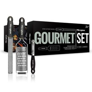 Microplane Microplane Gourmet set struhadel 2ks se škrabkou (46020+45008+48091), černá rukojeť 36182 obraz