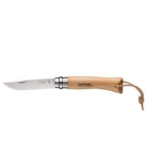 Opinel OPINEL VRI N°08 Inox rukojeť buk + kožený provázek 001321 obraz