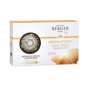 Maison Berger Paris BERGER CAR difuzér do auta Aroma s náplní Sparkling zest/Čerstvé tonikum chromový 6402 1 ks obraz