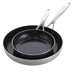 GreenPan Sada 2 nerezových pánví s keramickým nepřilnavým povrchem, Geneva, Ø 20 a 28 cm CC004783-001 obraz