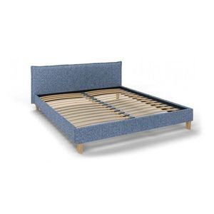 Modrá čalouněná dvoulůžková postel s roštem 160x200 cm Tina – Ropez obraz