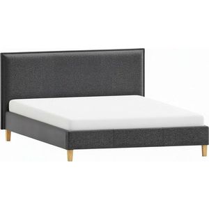 Tmavě šedá čalouněná dvoulůžková postel s roštem 180x200 cm Tina – Ropez obraz