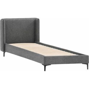 Tmavě šedá čalouněná jednolůžková postel s roštem 90x200 cm Basti – Ropez obraz