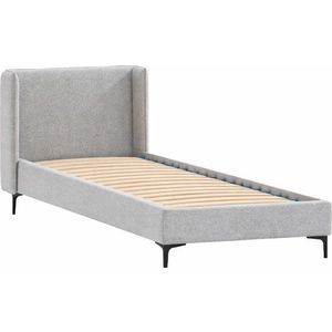 Šedá čalouněná jednolůžková postel s roštem 90x200 cm Basti – Ropez obraz