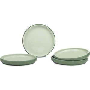 Zelené talíře z kameniny v sadě 4 ks, ø 22 cm Aura Rondo – Bonami Selection obraz