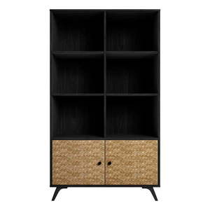 Černá knihovna v dekoru exotického dřeva 92x160 cm Hanoi - Marckeric obraz