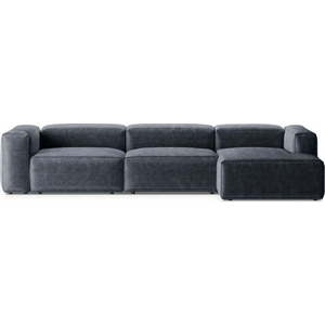 Šedomodrá manšestrová rohová pohovka (pravý roh/s lenoškou) Bergamo – Cosmopolitan Design obraz