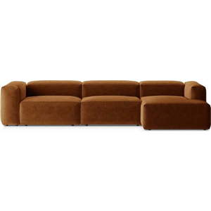 Rohová pohovka v cihlové barvě (pravý roh/s lenoškou) Bergamo – Cosmopolitan Design obraz