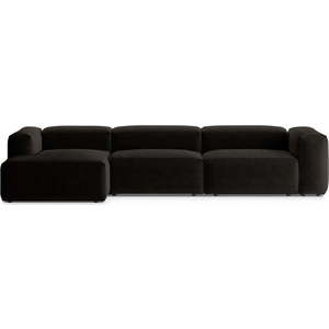Černá rohová pohovka (levý roh/s lenoškou) Bergamo – Cosmopolitan Design obraz