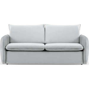 Světle šedá sametová rozkládací pohovka 194 cm Vienna – Cosmopolitan Design obraz