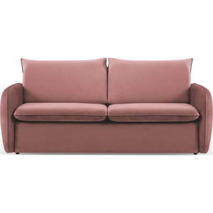 Růžová sametová rozkládací pohovka 194 cm Vienna – Cosmopolitan Design obraz