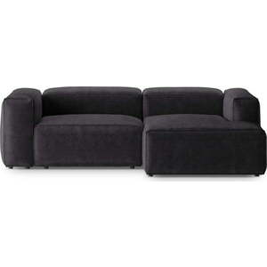 Tmavě šedá manšestrová rohová pohovka (pravý roh/s lenoškou) Bergamo – Cosmopolitan Design obraz