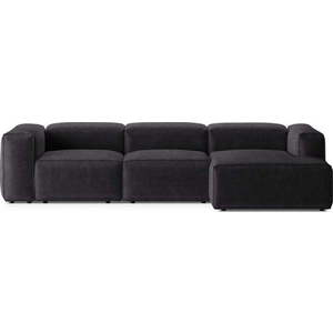Tmavě šedá manšestrová rohová pohovka (pravý roh/s lenoškou) Bergamo – Cosmopolitan Design obraz