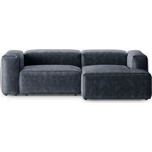 Šedomodrá manšestrová rohová pohovka (pravý roh/s lenoškou) Bergamo – Cosmopolitan Design obraz