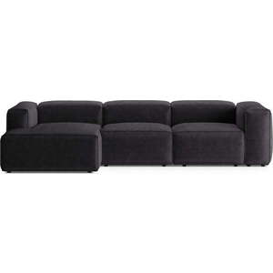 Tmavě šedá manšestrová rohová pohovka (levý roh/s lenoškou) Bergamo – Cosmopolitan Design obraz