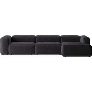Tmavě šedá manšestrová rohová pohovka (pravý roh/s lenoškou) Bergamo – Cosmopolitan Design obraz