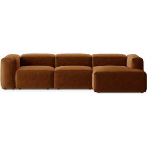 Rohová pohovka v cihlové barvě (pravý roh/s lenoškou) Bergamo – Cosmopolitan Design obraz