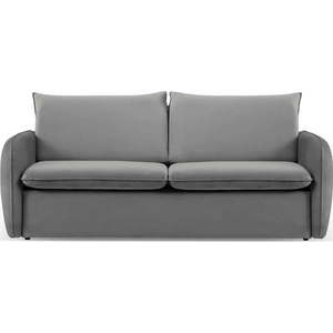 Šedá sametová rozkládací pohovka 214 cm Vienna – Cosmopolitan Design obraz