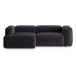 Tmavě šedá manšestrová rohová pohovka (levý roh/s lenoškou) Bergamo – Cosmopolitan Design obraz