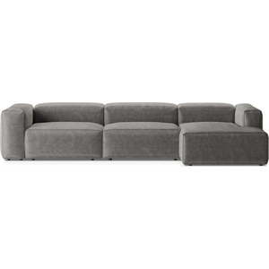 Světle šedá manšestrová rohová pohovka (pravý roh/s lenoškou) Bergamo – Cosmopolitan Design obraz