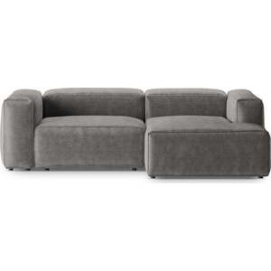 Světle šedá manšestrová rohová pohovka (pravý roh/s lenoškou) Bergamo – Cosmopolitan Design obraz