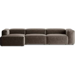 Hnědá rohová pohovka (levý roh/s lenoškou) Bergamo – Cosmopolitan Design obraz