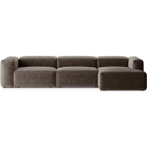 Hnědá rohová pohovka (pravý roh/s lenoškou) Bergamo – Cosmopolitan Design obraz