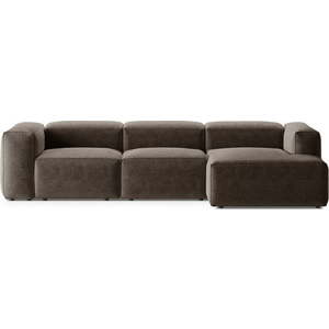 Hnědá rohová pohovka (pravý roh/s lenoškou) Bergamo – Cosmopolitan Design obraz