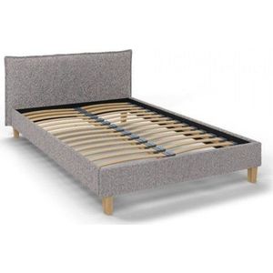 Šedá čalouněná dvoulůžková postel s roštem 140x200 cm Tina – Ropez obraz