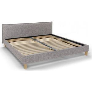 Šedá čalouněná dvoulůžková postel s roštem 200x200 cm Tina – Ropez obraz