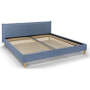 Modrá čalouněná dvoulůžková postel s roštem 200x200 cm Tina – Ropez obraz