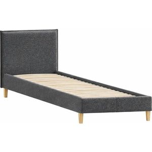 Tmavě šedá čalouněná jednolůžková postel s roštem 90x200 cm Tina – Ropez obraz