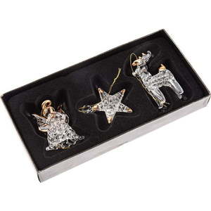 Skleněné vánoční ozdoby v sadě 3 ks 9 cm – Dakls obraz