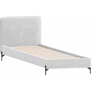 Světle šedá čalouněná jednolůžková postel s roštem 90x200 cm Barker – Ropez obraz
