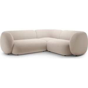 Béžová sametová rohová pohovka (pravý roh/do L) Kate – Micadoni obraz