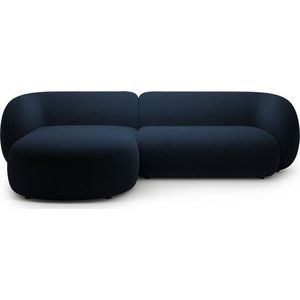 Modrá sametová rohová pohovka (levý roh/s lenoškou) Kate – Micadoni obraz