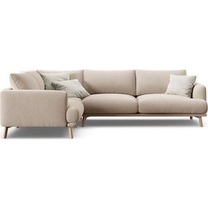 Béžová sametová rohová pohovka (levý roh/do L) Naomi – Micadoni obraz