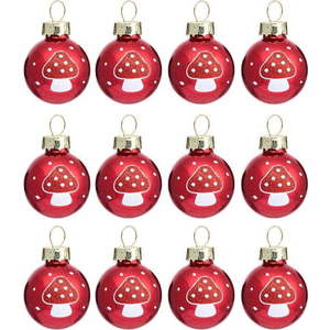 Skleněné ručně vyrobené vánoční koule v sadě 12 ks ø 3 cm Mushroom Mini – Sass & Belle obraz