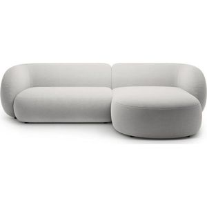 Světle šedá sametová rohová pohovka (pravý roh/s lenoškou) Kate – Micadoni obraz