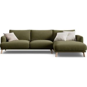 Zelená sametová rohová pohovka (pravý roh/s lenoškou) Naomi – Micadoni obraz
