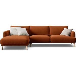 Sametová rohová pohovka v terakotové barvě (levý roh/s lenoškou) Naomi – Micadoni obraz