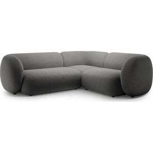 Tmavě šedá sametová rohová pohovka (pravý roh/do L) Kate – Micadoni obraz