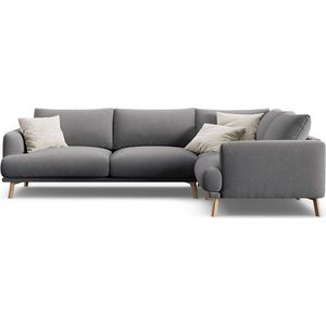 Šedá sametová rohová pohovka (pravý roh/do L) Naomi – Micadoni obraz