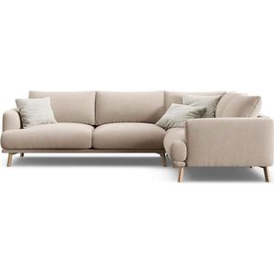 Béžová sametová rohová pohovka (pravý roh/do L) Naomi – Micadoni obraz