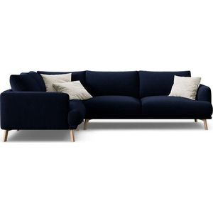 Tmavě modrá sametová rohová pohovka (levý roh/do L) Naomi – Micadoni obraz